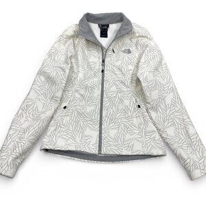 The North Face SoftShell Ivory White Floral Print Stretch Zip Jacket Women's S